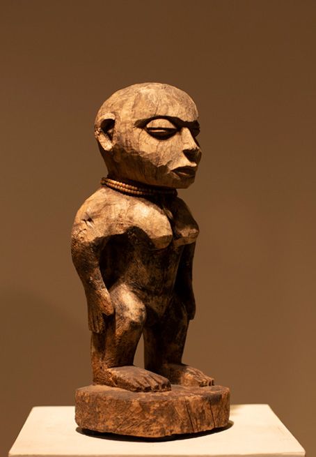 Antiquités africaines |  Statue Fon Dahomey - Benin | Profil gauche  
